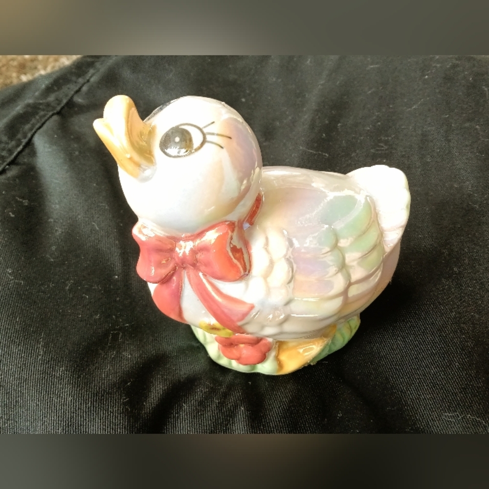 Vintage Rare Lusterware Irridesant Piggy Bank Duck